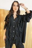 Stevie Ruffle Blouse Black